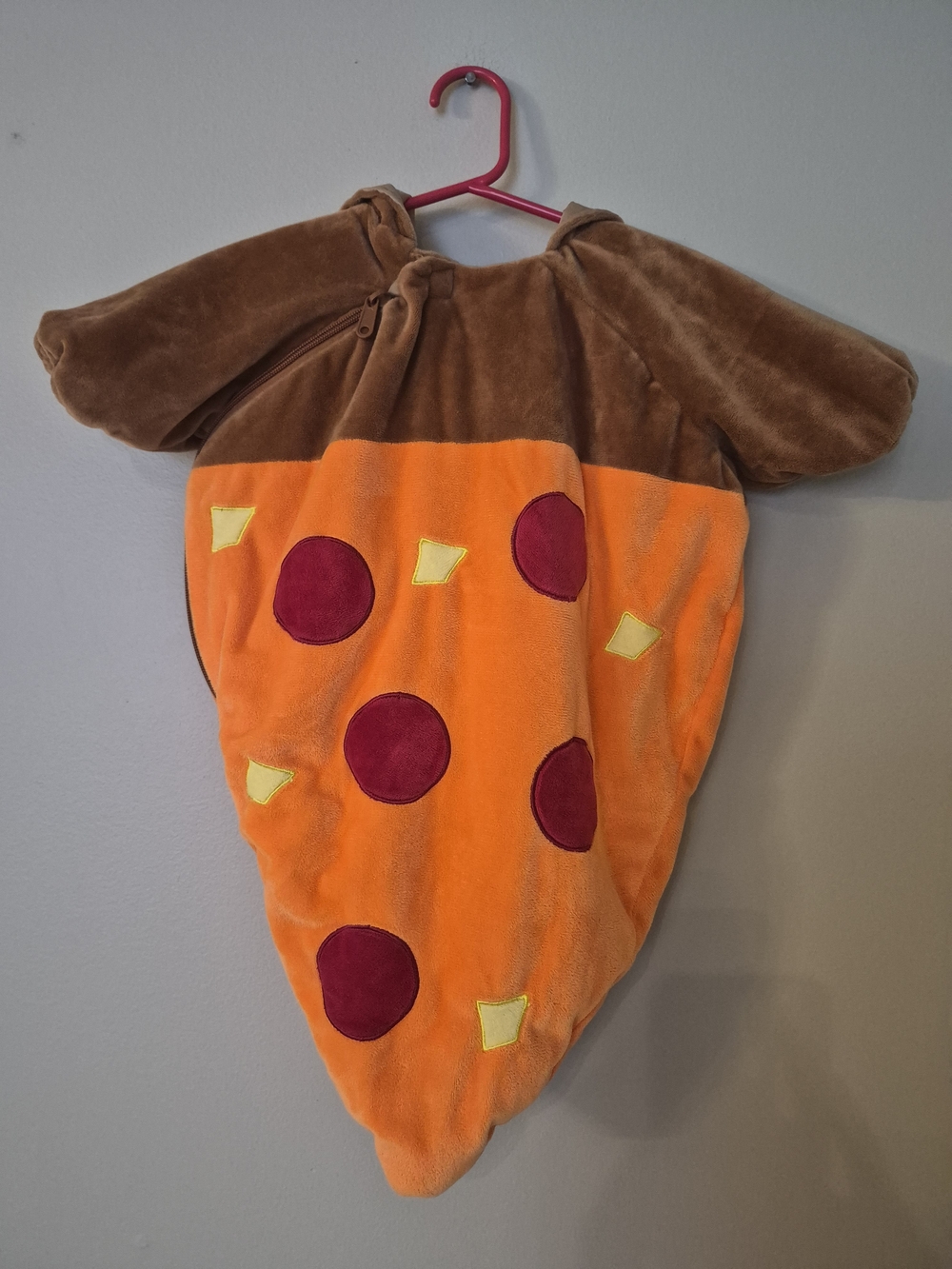 Baby Pizza Slice Halloween Costume Hooded Plush Pepperoni Cheese
